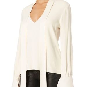 Alexis white blouse with tie neck detail